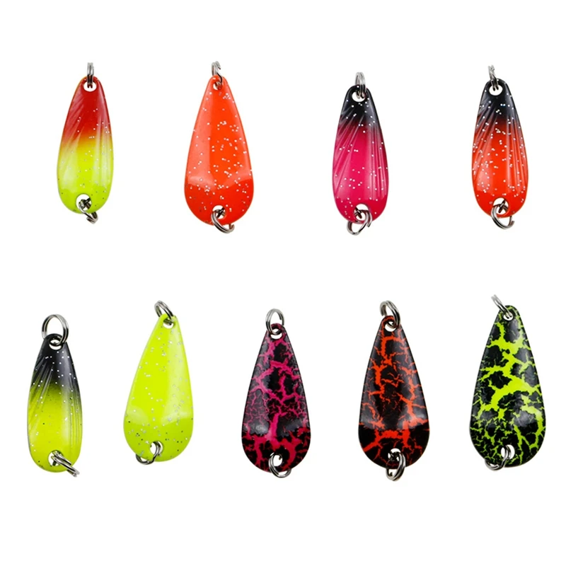 

10Pcs Trout Spoon Fishing Lure Set Mixed Colors Freshwater Fishing Tackle Artificial Lake Fishing With Storage Box