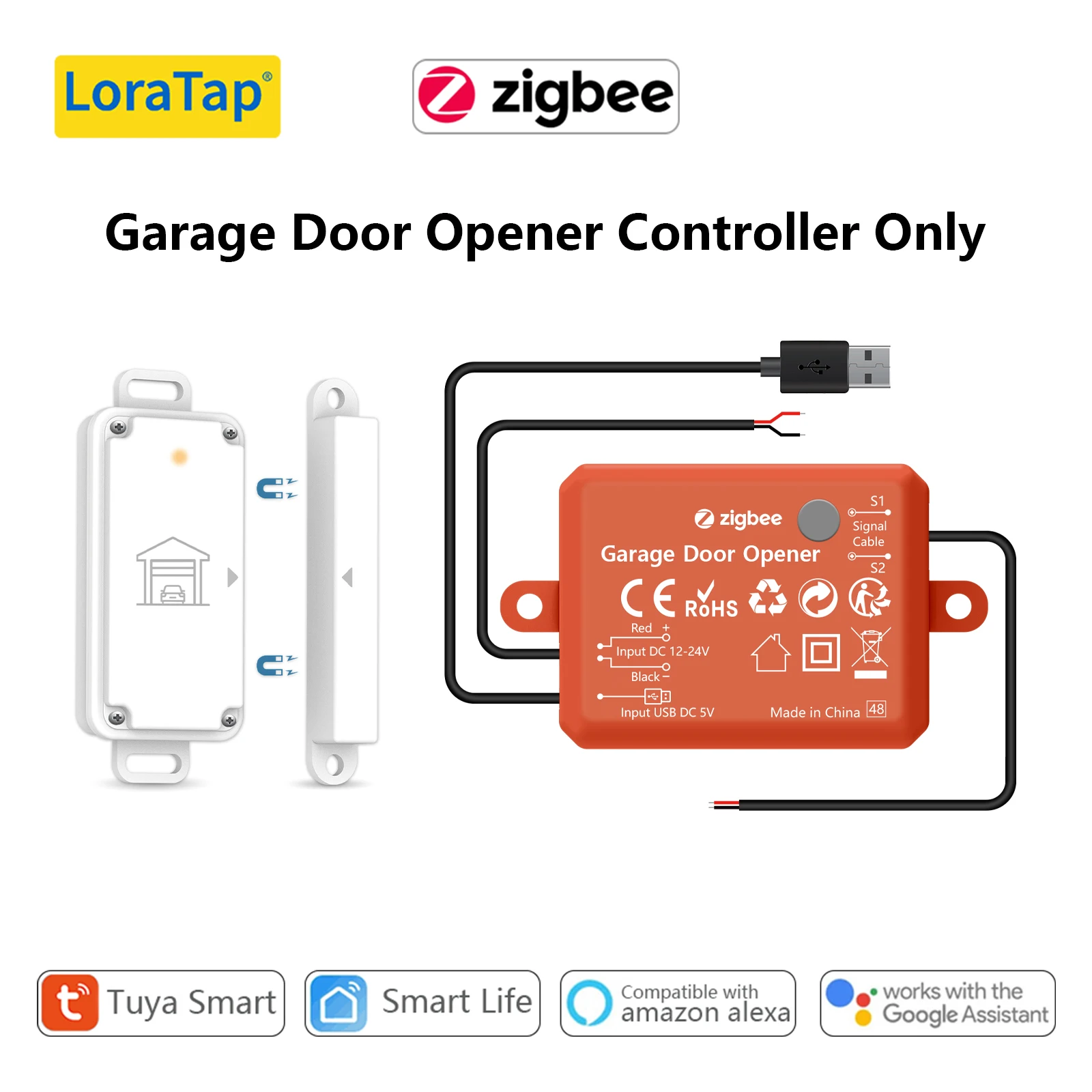 

Tuya ZigBee 3.0 сенсор открытия двери гаража LoraTap