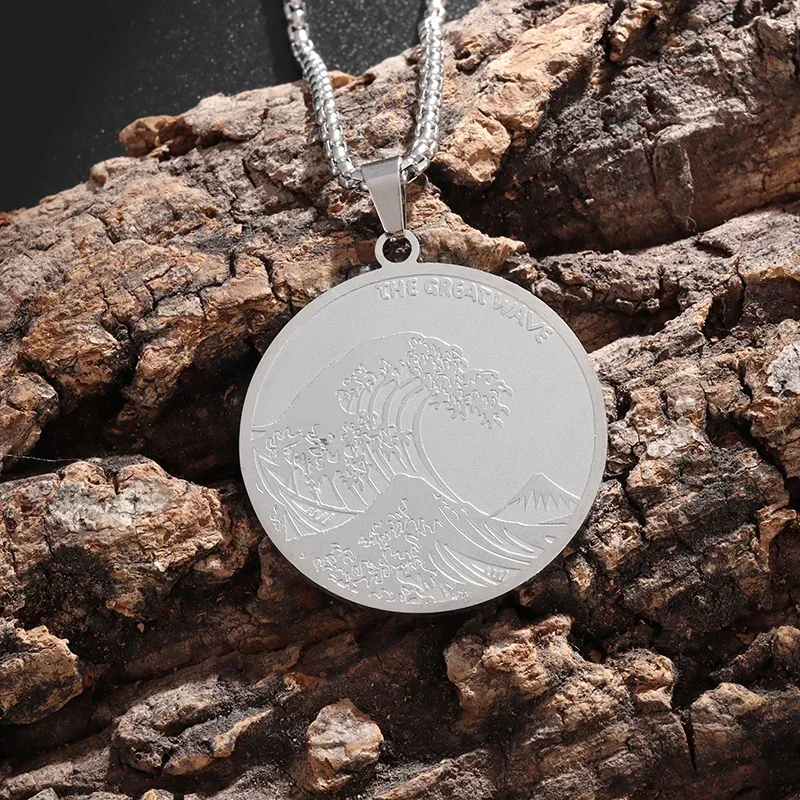 Модное ожерелье Hokkaido с подвеской-монеткой из нержавеющей стали для мужчин и