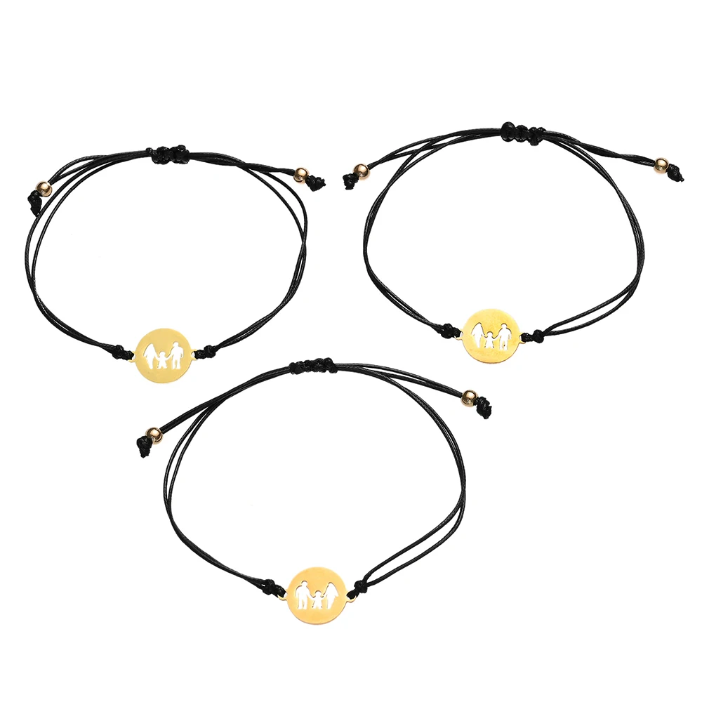 3 шт./компл. плетеный браслет ручной работы сделай сам из нержавеющей стали для