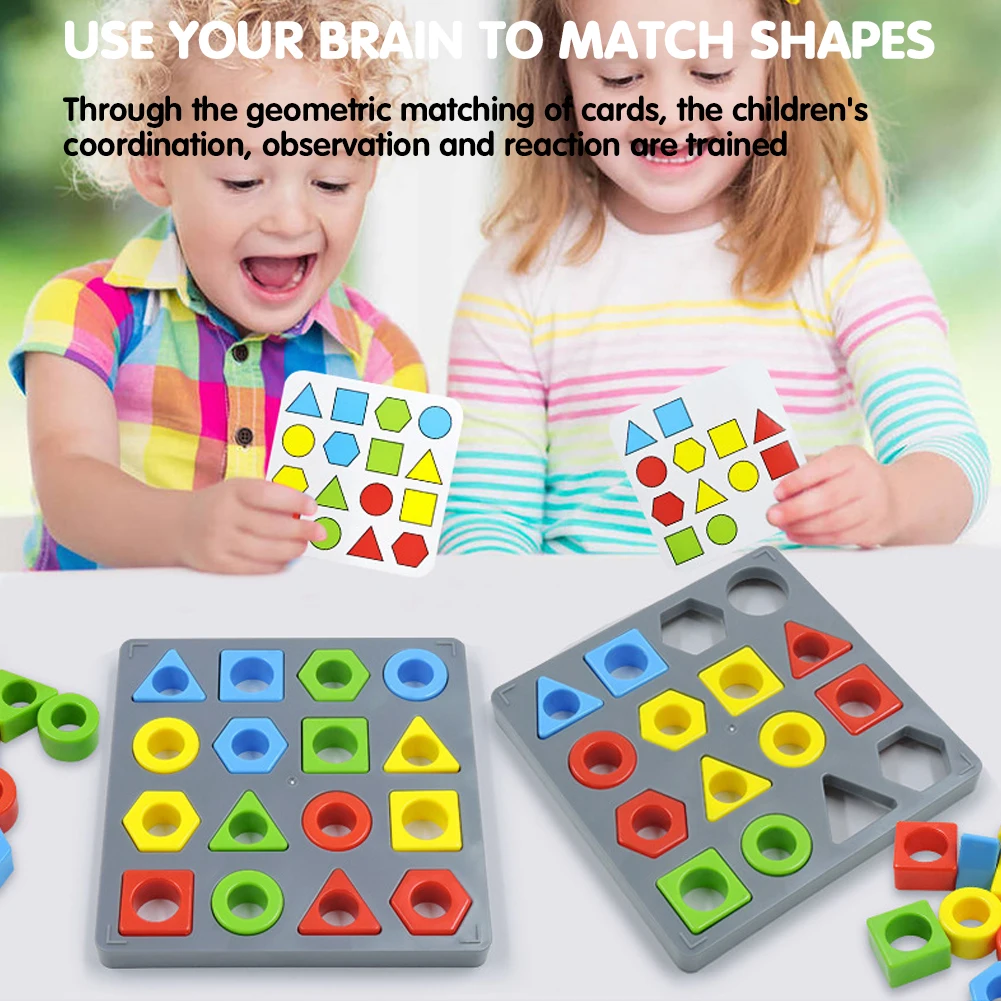

Geometric Atractive Shape Board Game Shape Matching Game Color Sensory Educational Toy For Kids Parent Child Interactive Deskto