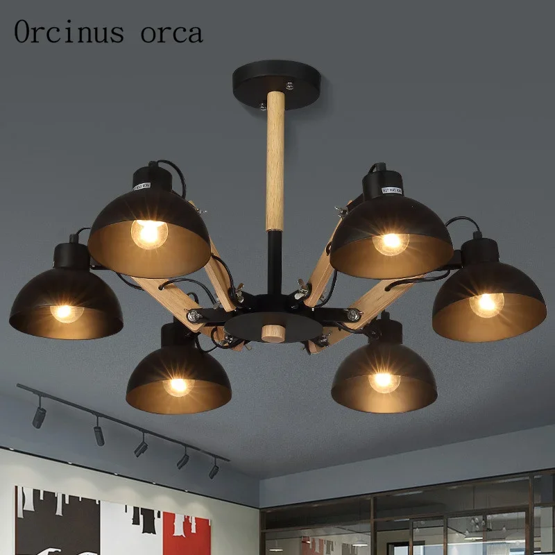 Скандинавская современная простая деревянная люстра для гостиной спальни