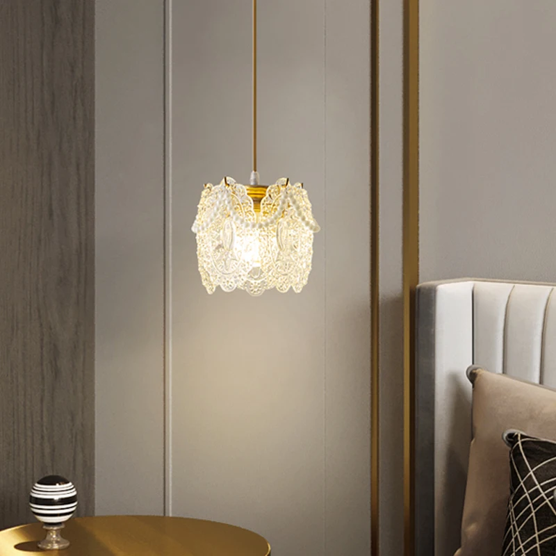 

Modern Luxury Bedroom Lamp Ceiling Pendant Light Pearl Glass Home Decor Living Room Nordic Loft Chandelier LED Lighting Fixture