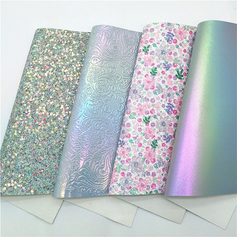 Кожаные листы тисненые цветы искусственная кожа виниловые кожаные для бантов