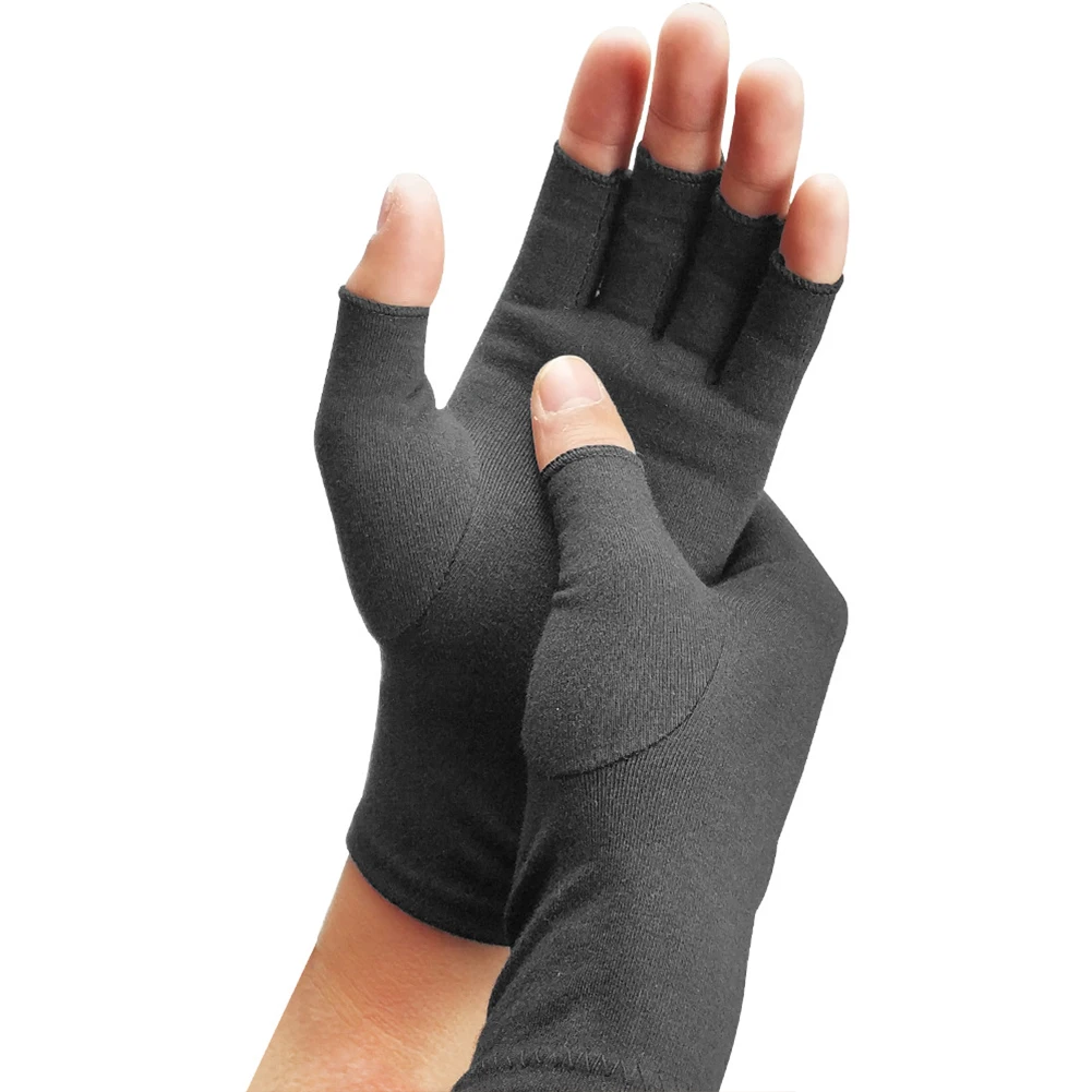 

1pair Therapy Compression Gloves Lightweight Training Unisex Joint Pain Hand Arthritis Half-finger Washable Relief Wrist Support