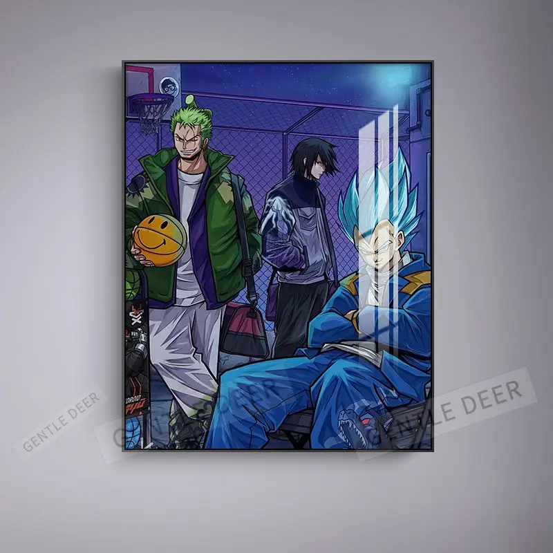 

Dragon Ball and One Piece Creative Cartoon Characters Decorative Painting Sofa Background Wall Wall Painting Bedroom Painting