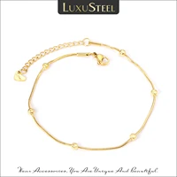 luxusteel ball accessories chains anklets for women gold color fashion summer style stainless steel anklets foot bracelets beach