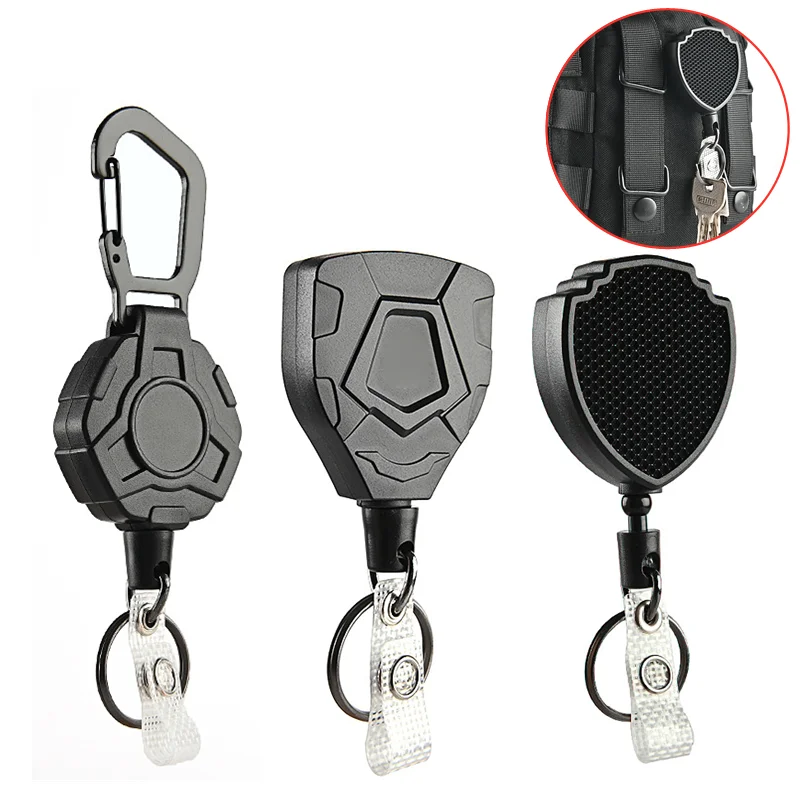 

Anti-theft Telescopic Keychain Retractable Hook Keychain Telescopic Burglar Chain Key Holder Tactical Key Ring Accessories 60cm