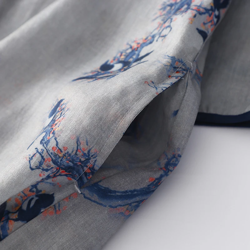 Женское хлопковое платье с цветочным принтом