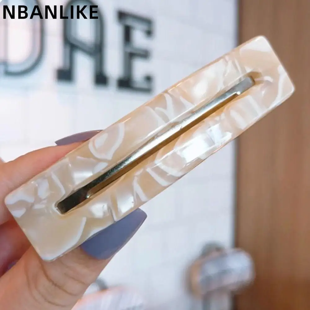 

1PC Korean Acetate Printed Hair Clip Women Rectangle HairClip 8cm Fashion Style Leopard Spring Hair Clip