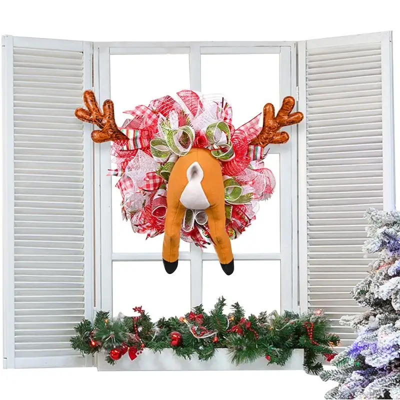

Christmas Wreaths For Front Door Elk Butt Antler Wreath Artificial Wreath Hangable Garland For Wall Door Window Fireplace Party