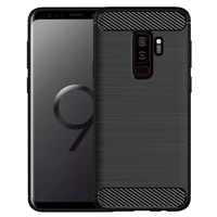 shockproof silicone case for samsung s9 plus galaxy s9 carbon fiber cases for galaxy s9plus brushed texture phone cover