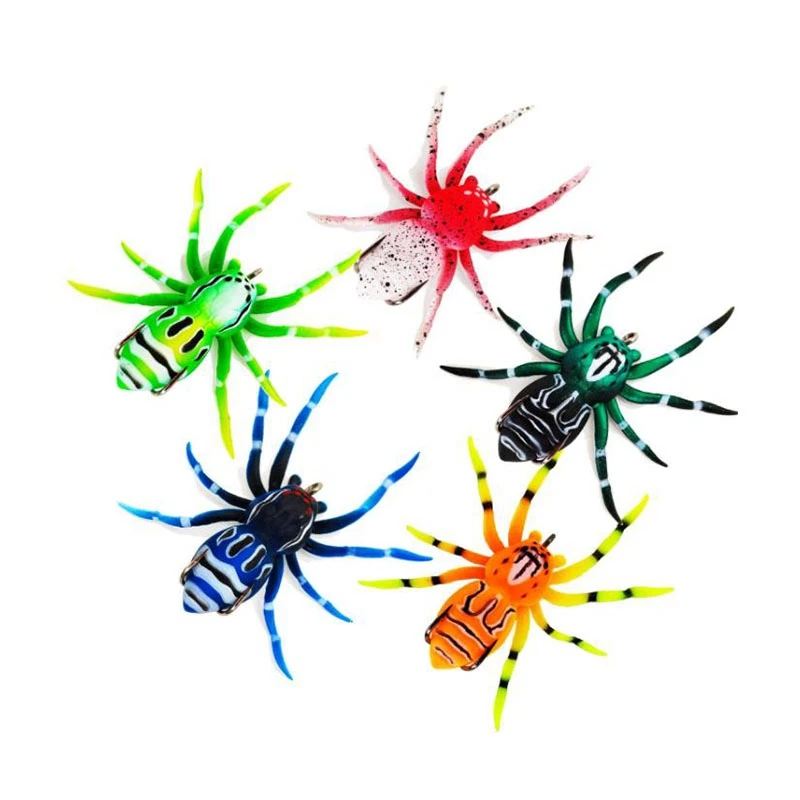 

5Pcs Soft Phantom Spider Bait,Bass Fishing Lure,Lifelike Skin Pattern,Bionic Weedless Hook,for Bass Snakehead Pike Trout