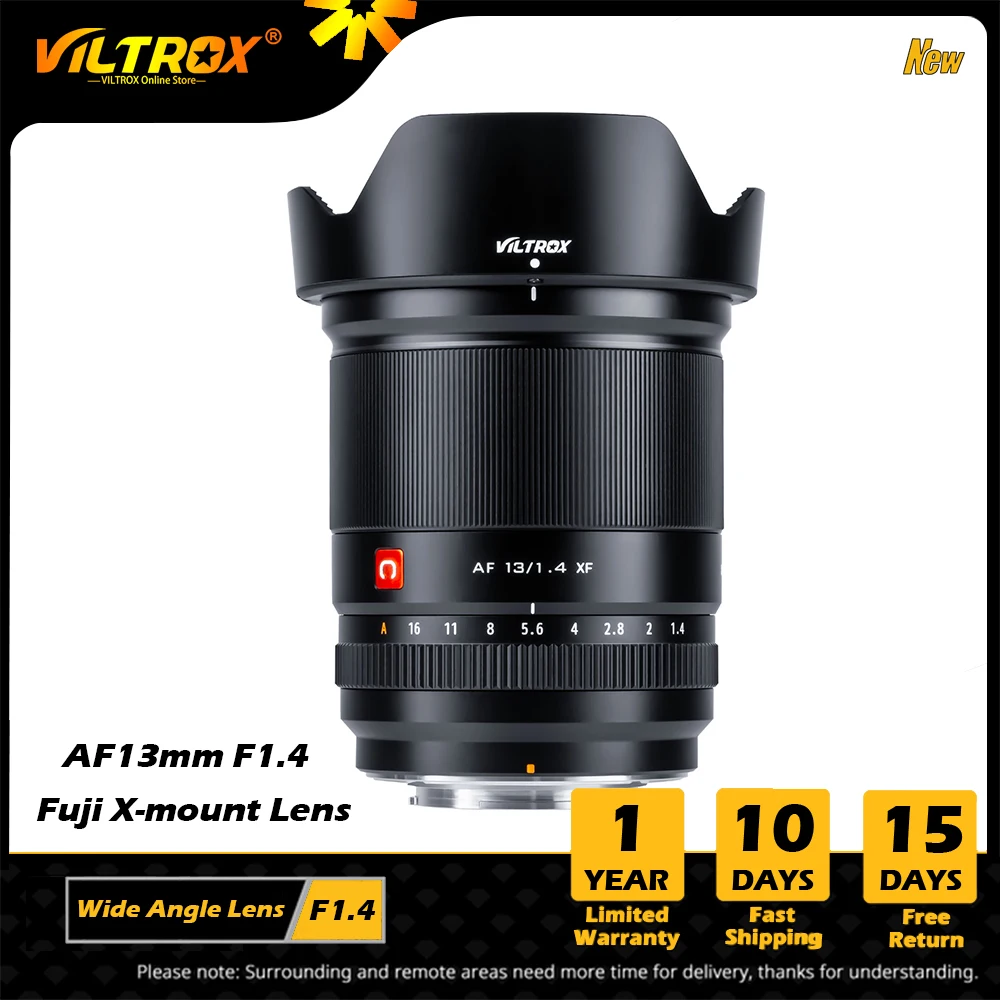 VILTROX 13mm F1.4 XF Auto Focus Ultra Wide Angle Lens Large Aperture APS-C Lens for Fujifilm Lens Fuji X-mount X-T4 Camera Lens