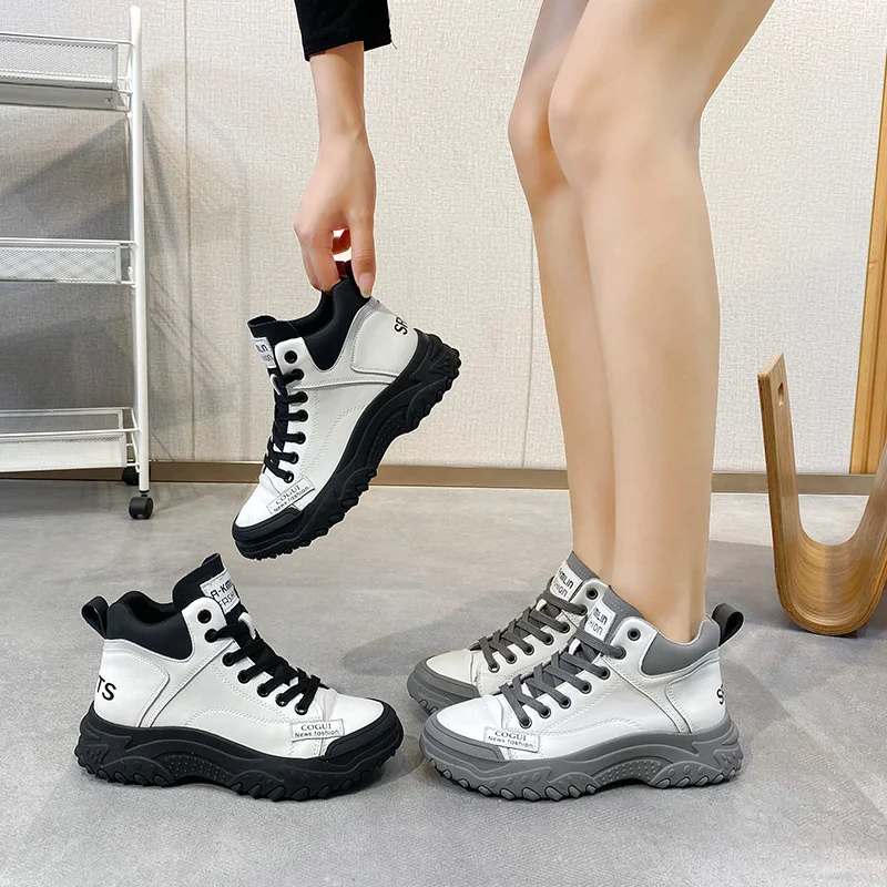 SALUDAS Women Genuine Leather Sneakers Fashion Luxury Women's Boots Authentic Waterproof Snow Boots Casual Sneakers Women