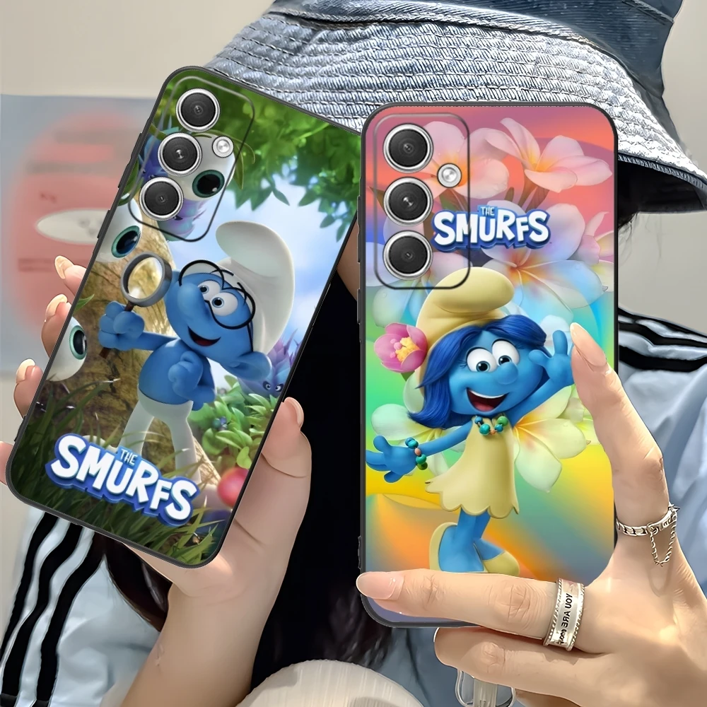 Smurfs Smurfette Smart Mobile Cell Phone Case for Samsung Galaxy S24 S23 S22 S21 S20 S10 S9 Plus FE Ultra Lite Black Cover Shell