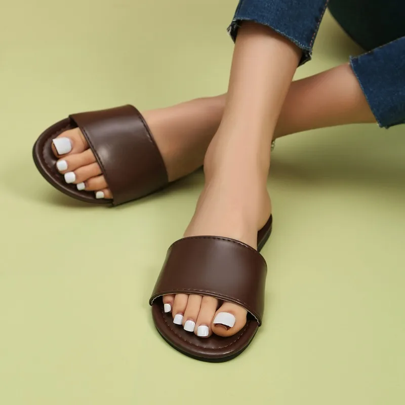 Женские летние пляжные шлепанцы с квадратным носком и ремешком на пятке