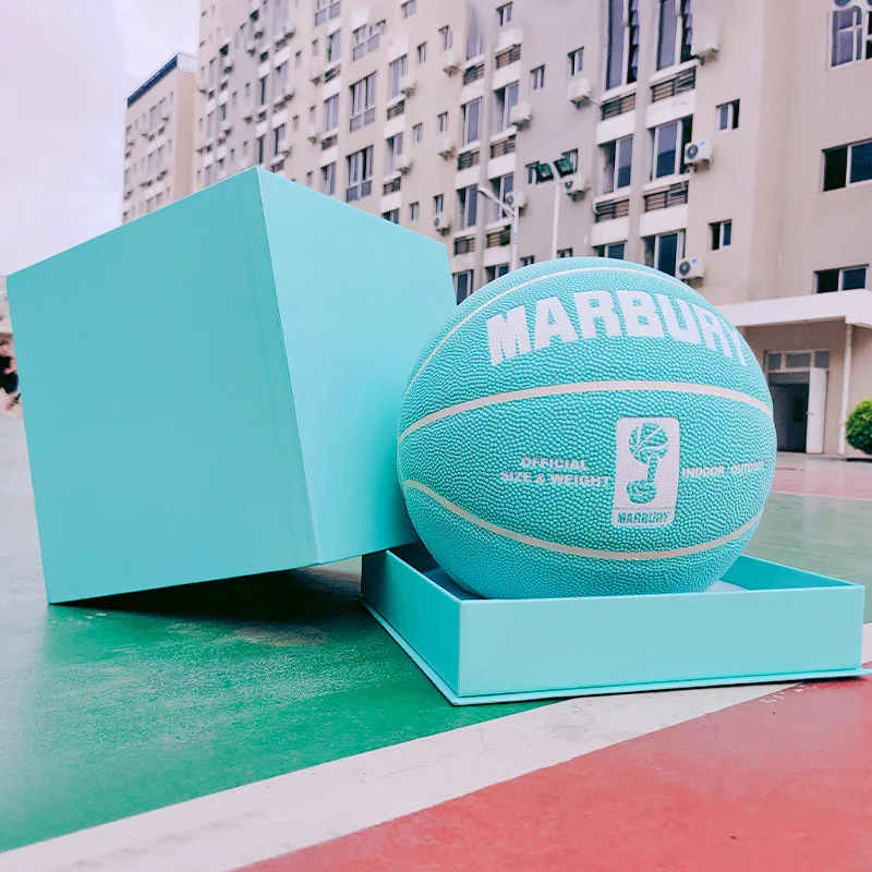 Marbury PU Granule Soft Skin Bird Egg Blue Cherry Blossom Pink Indoor Outdoor Basketball  Ball Size 7 Gift Box