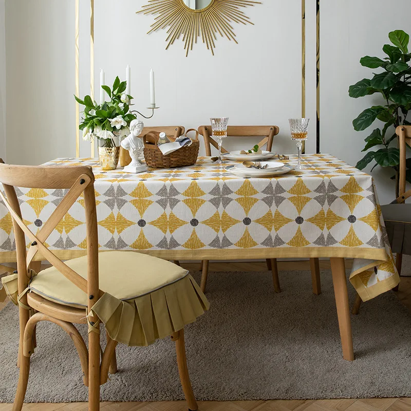 

Fashionable Nordic Rectangular Antifouling Tablecloth Geometric Printing Household Dining Table and Coffee Table Cloth Manteles