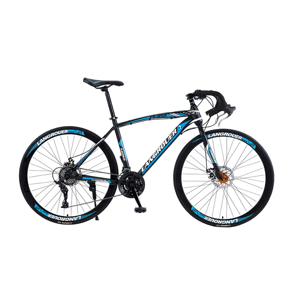 

700C 21/24 Speed Racing Bicycle Ultralight Disc Brake Shock Absorption Curved Handle High Carbon Steel For Adult Bike