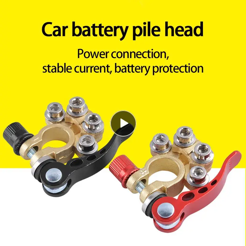 

1pair Auto Battery Terminals Durable Battery Bornes Cable Terminal Adapter Practical Portable Car Battery Terminal Connector