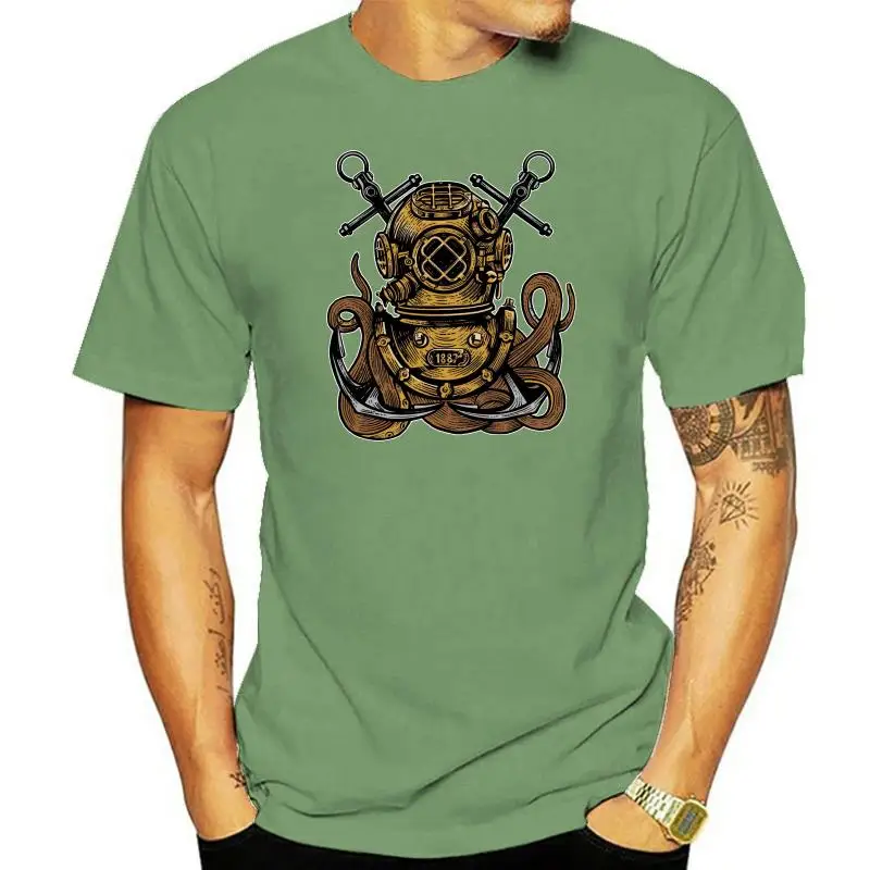 Мужская футболка Diver Octopus Deep Sea Helmet Mashup Dtg новинка 2020