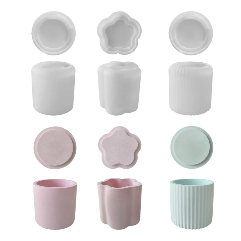 Силиконовые формы для чашек свечей 3 шт./компл. коробка хранения банок из смолы