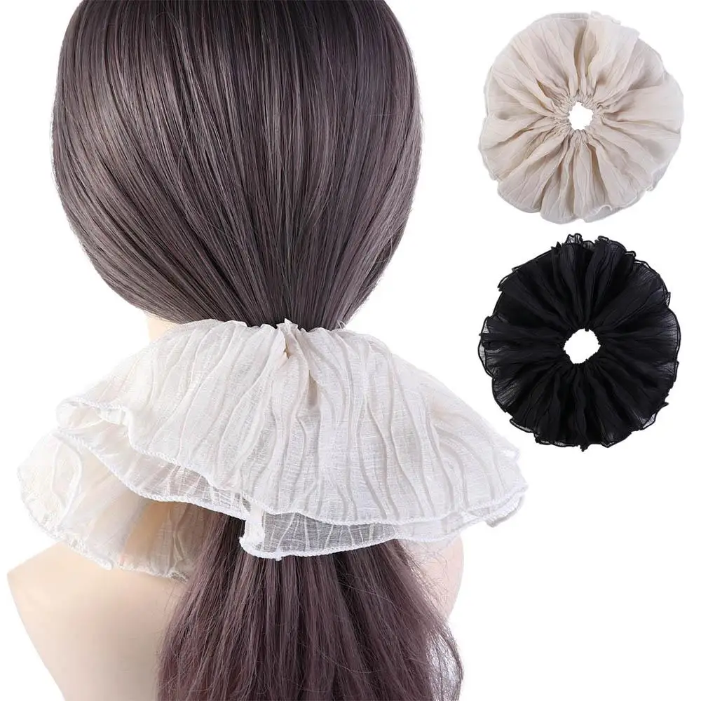 

Large Intestine Hair Ring Lace Girl Head Rope Cloth Wrinkle Hair Rope Hair Tie Women Scrunchies Korean Style Headwear