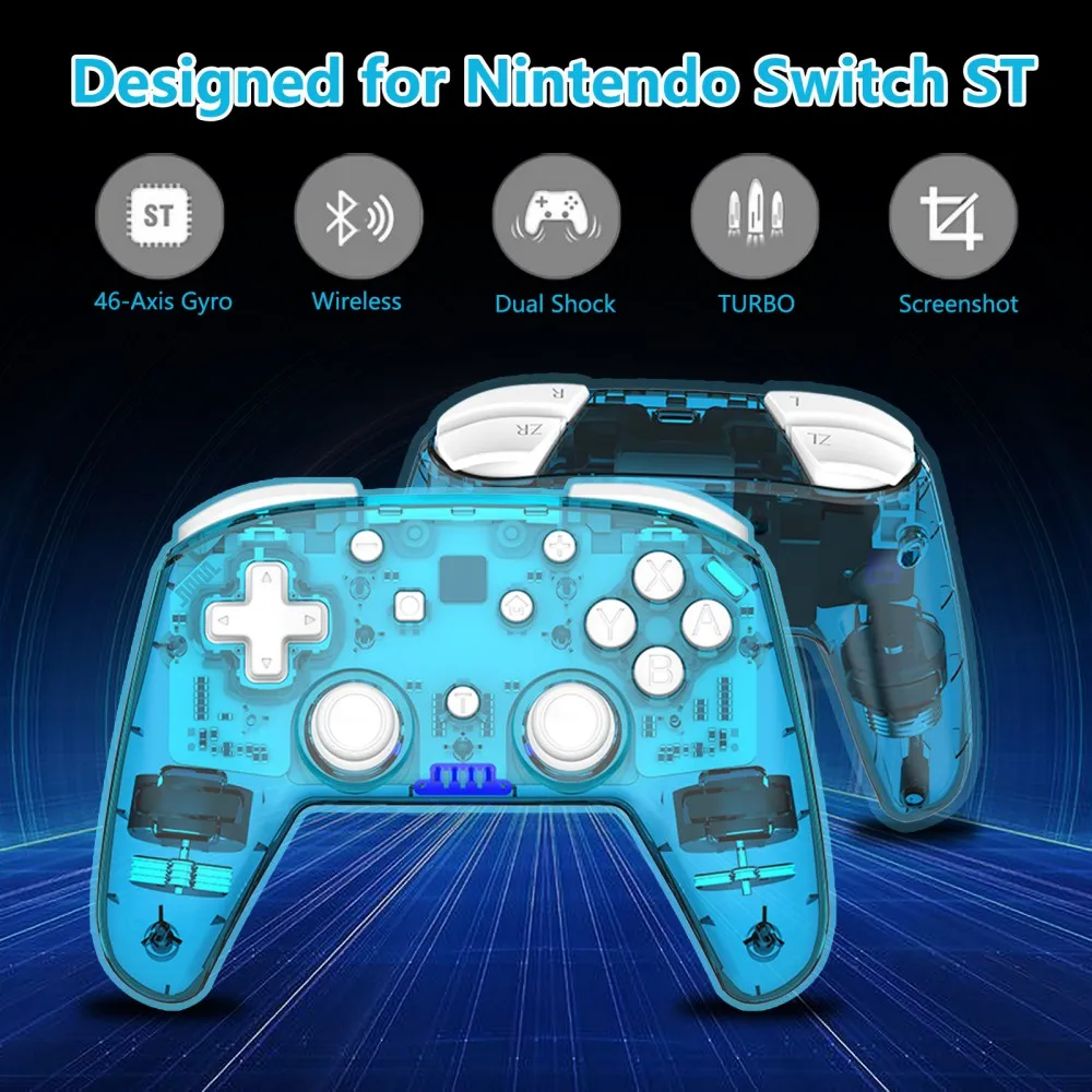 

Pro Bluetooth-compatible Wireless Game Controller For Nintendo Switch Host Dual Vibration Gamepad 6-axis Somatosensory