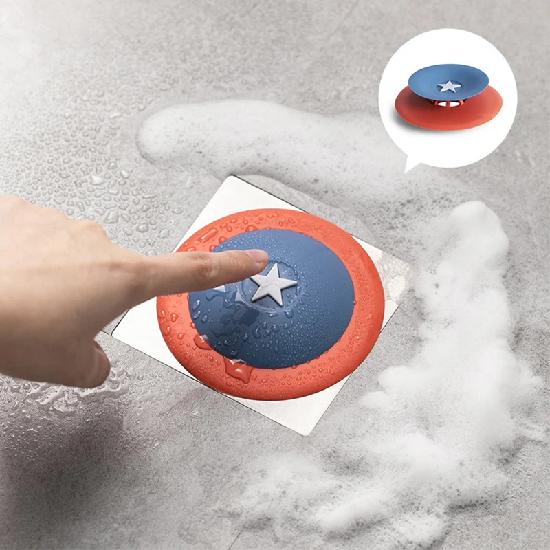 

New Silicone Shower Drain Stopper Sink Floor Drain Plug Kitchen Laundry Water Stopper Tool Laundry Bathroom Deodorant Tool