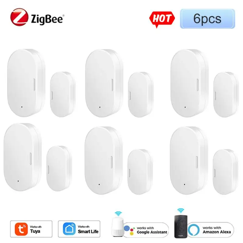 

Tuya Zigbee 3.0 Smart Door Window Sensor Detectors Security Protection Smart Life APP Control Via Alexa Google Home Smart Home