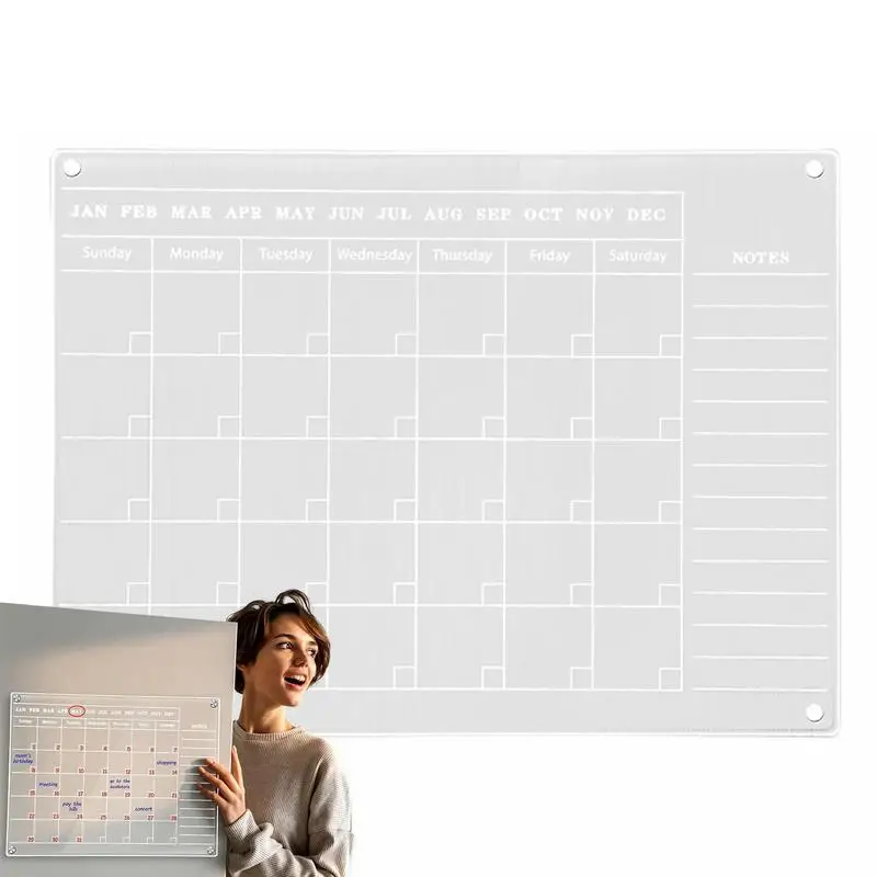 

40x30cm Magnetic Acrylic Calendar For Fridge Resusable Fridge Magnet Sticker Monthly Weekly Planner Calendar Dry Erase Board