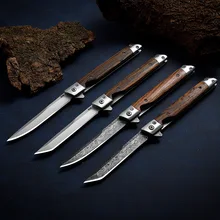 Damascus Pattern Folding Knife Outdoor Self-Defense Knife High Hardness Folding Knife Camping Survival Knife Tactical faca fruta