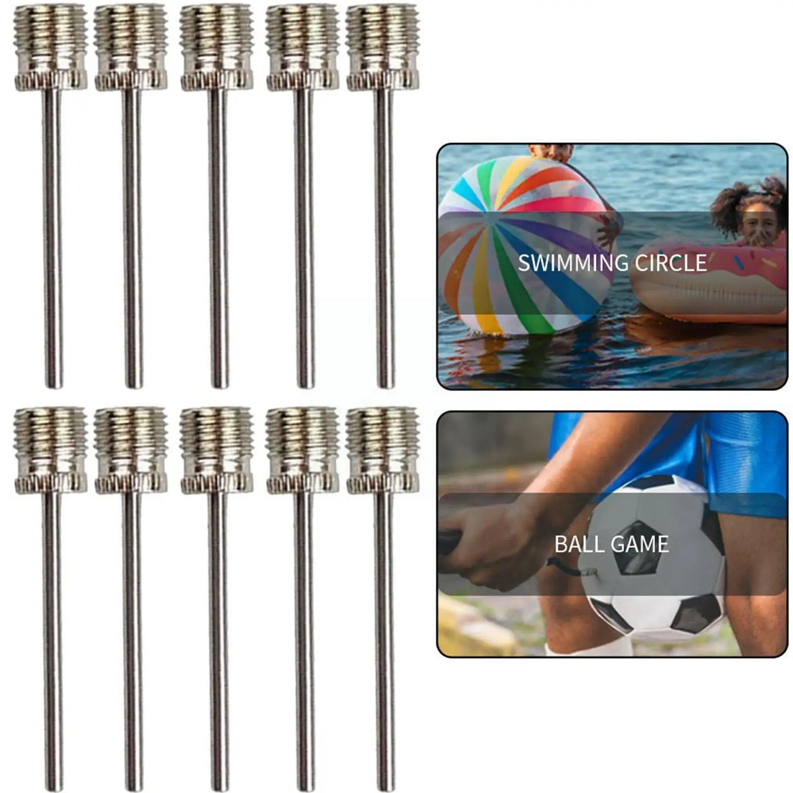 

10pcs Sport Ball Inflating Pump Needle For Football Basketball Soccer Inflatable Air Adaptor Steel Pump Pin S0o3