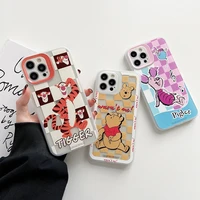 disney winnie the pooh phone case for iphone 11 12 13 pro max x xs xr 7 8 plus shockproof transparent protector cover
