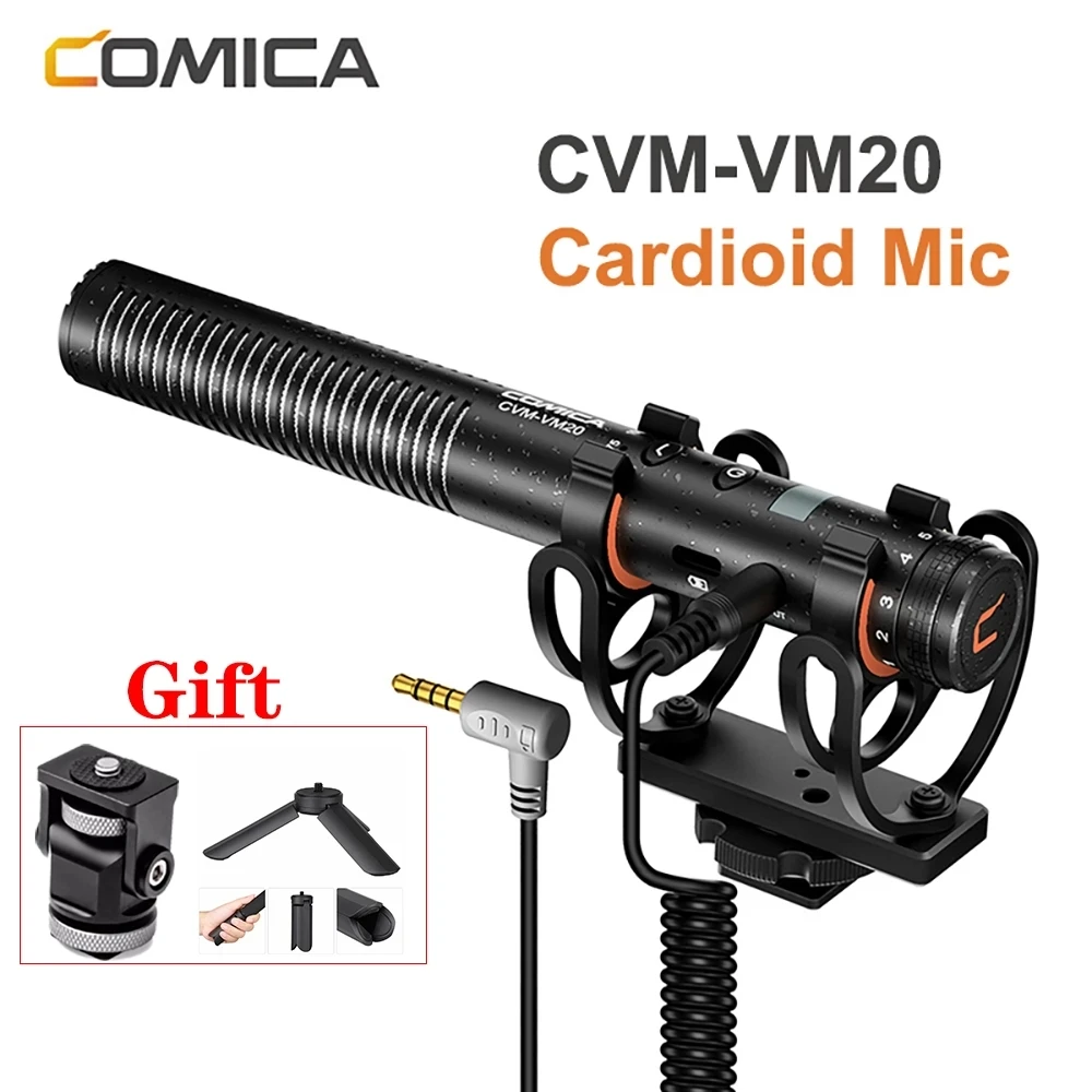 

COMICA CVM-VM20 Microphone 3.5mm Super Cardioid Condenser Video Interview Mic For Smartphone DSLR Camera