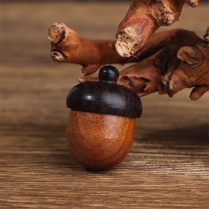 1Pc Mini Pill Case Solid Wood Bottle Holder Sandalwood Rescu