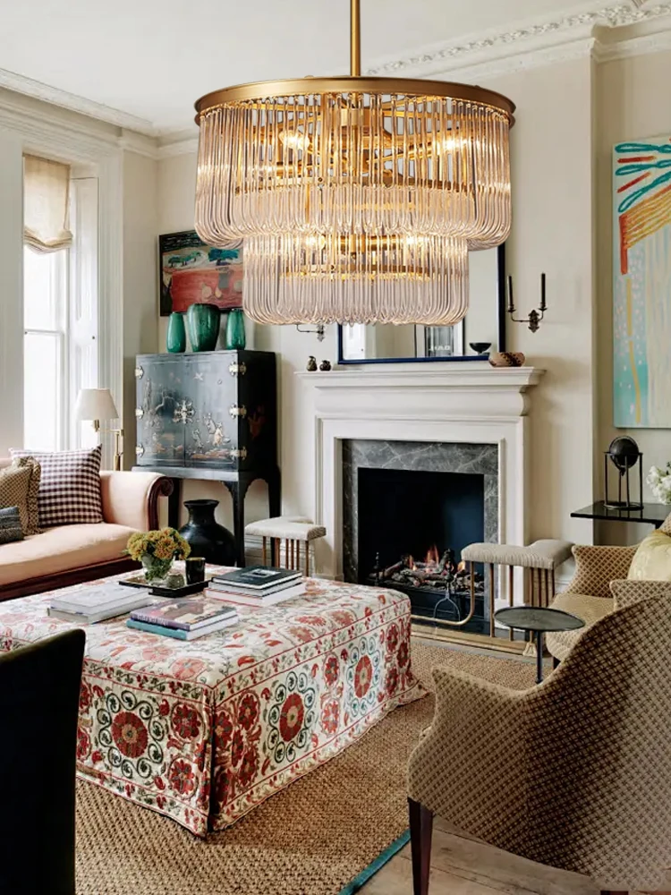 Люстры из латуни и стекла минималистичный дизайн 2024 Золотая Подвесная лампа