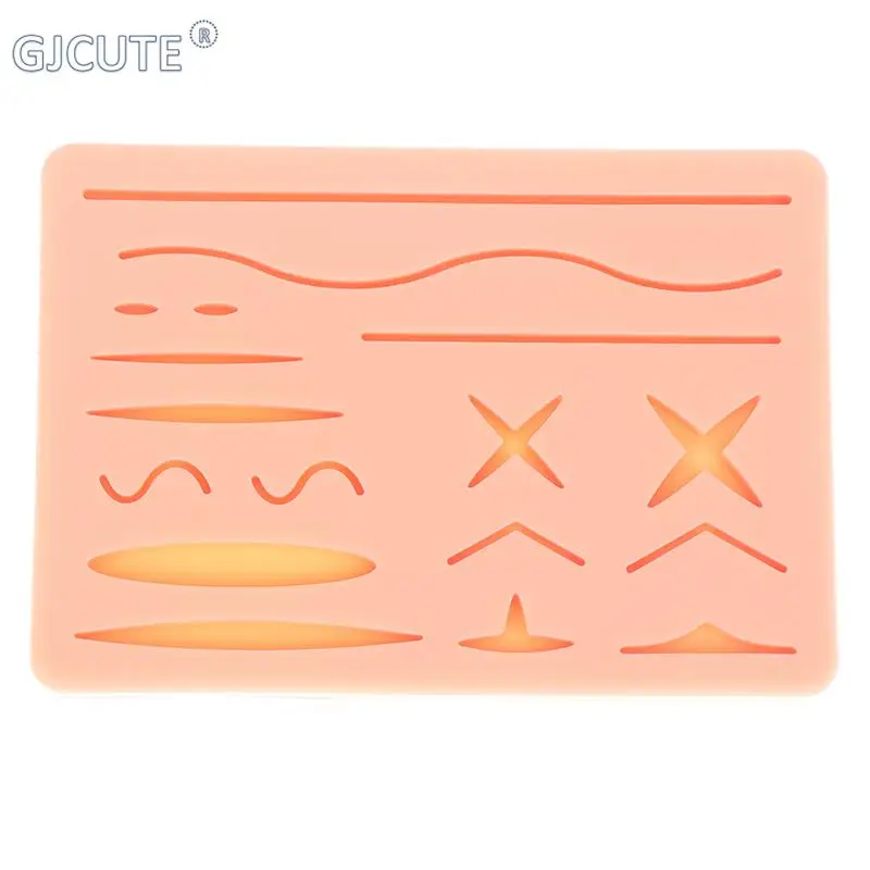 

1pcs Wound for Surgeon medical Practice Training Traumatic Pistol skin injector Surgical Silicone Skin Pad Suture Training Kit