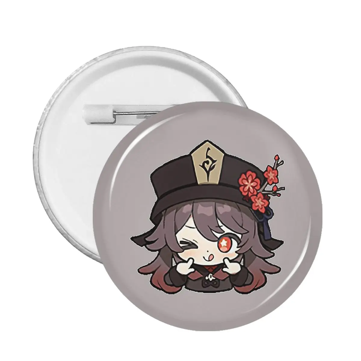 

Hu Tao Chibi Pin Badge Genshin Impact Adventure Game Metal Pins For Lovers Badges Brooches For Bag