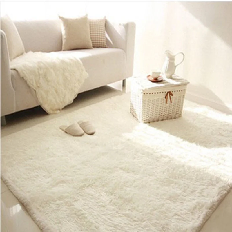 

New Short Plush Solid Color Net Red Soft Comfortable Blanket Floor Mat Rectangular Sitting Room Tea Table Bed Carpet