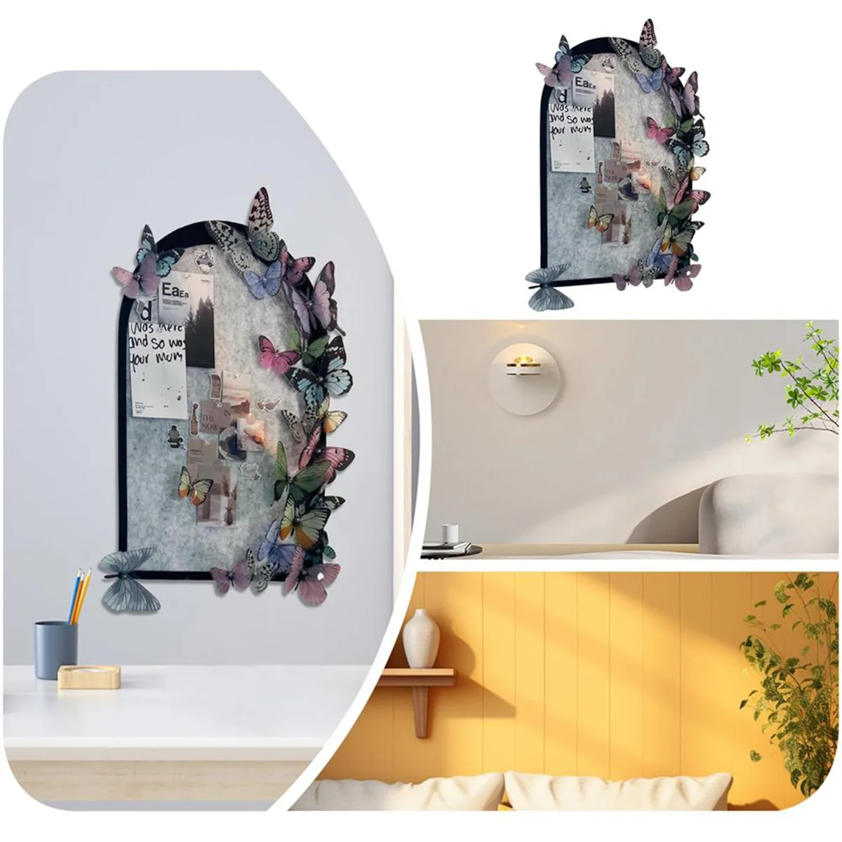 Доска для фотографий с изображением бабочки настенная доска фотоколлажа