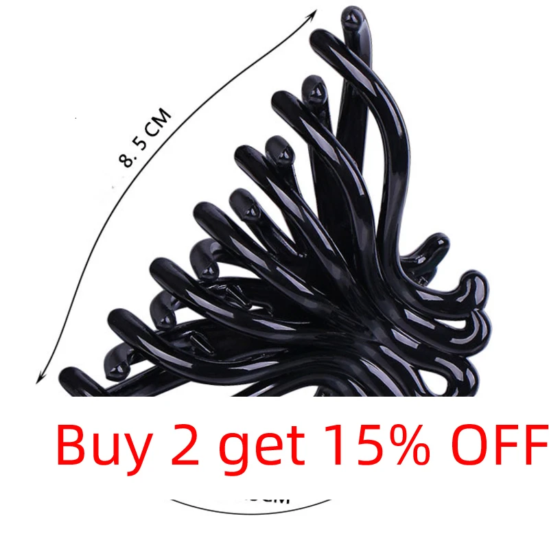 2 Pcs Plastic Hair Claw for Lady Pc Ponytail Holders Strong Bite Force Octopus Crab Jaw Clip Women Shower 8.5cm |