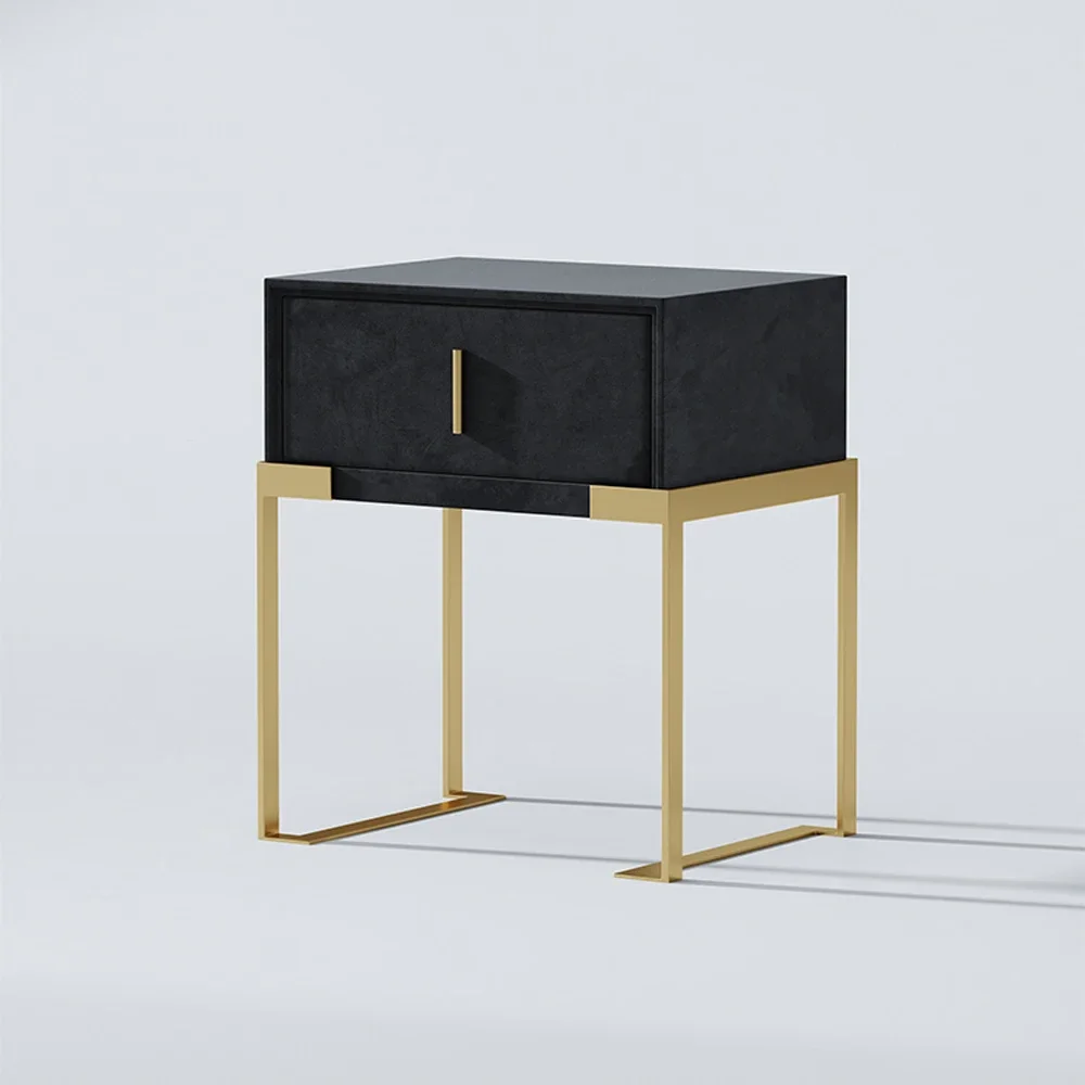 Роскошная современная бархатная кожаная тумбочка синего зеленого золотого