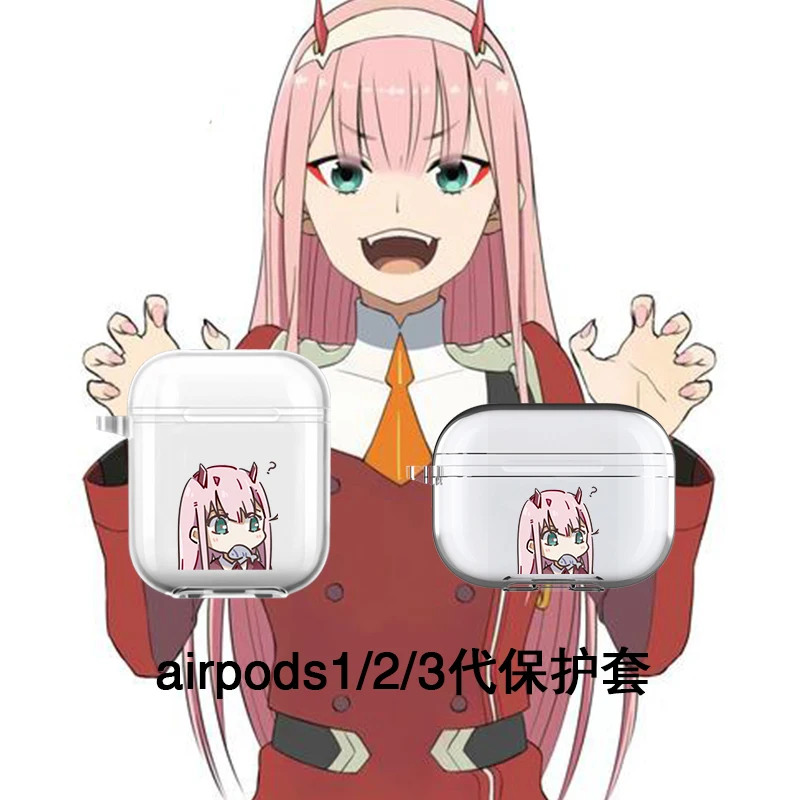 

Чехол с изображением аниме дорогой в FRANXX Zero Two Airpods чехол для Airpods123 Pro Bluetooth гарнитуры защитный чехол для наушников из силикагеля