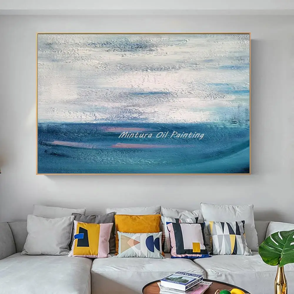 

Mintura 100% ручная роспись Абстрактная Толстая Текстура Масляные картины на холсте Современная Настенная картина для гостиной домашний декор