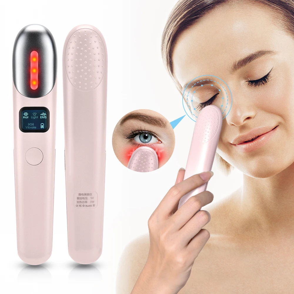 4 In 1 EMS Electric Eye Massager LED Photon Therapy Hot Compress Vibration Eye Massage Anti Dark Circle Wrinkles Beauty Device
