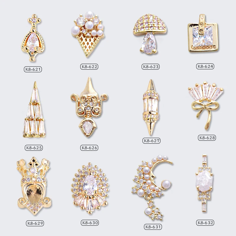 

Nails Zricon 2pcs/lot 3d Charms For Nails Japanese Style Pearl Fashion Rhinestone Alloy Jewelry Nail Supplies For Professionals