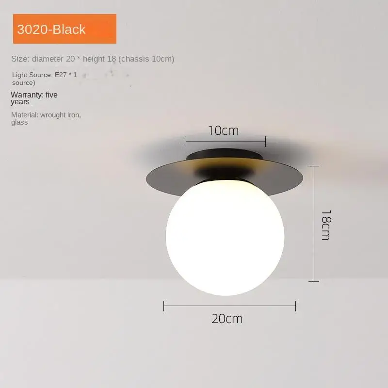 

Потолочный светильник LZPZ RUI, стеклянный шар, черное золото