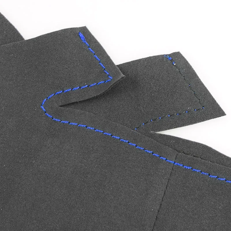 Черно-синяя линия с синей полосой Автомобильный руль замшевый кожаный чехол